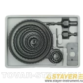 Набор STAYER (29600-H15) Пила кольцевая наборная по дереву, 15 предметов, 19-127 мм