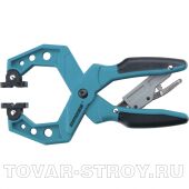 Струбцина клещеобразная, пласт. корпус, храповый механизм жест. фиксации, 4"/100 мм GROSS