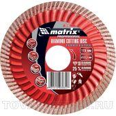 Диск алмазный отрезной Turbo Extra, 115 х 22,2 мм., сухая резка MATRIX Professional