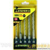 Набор STAYER 2930-H4 Буры по бетону, хвостовик SDS-plus, в боксе, 5х110