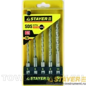 Набор STAYER 2930-H4 Буры по бетону, хвостовик SDS-plus, в боксе, 5х110