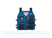 Жилет монтажника ЗУБР ПРОФИ (38638) универсальный размер, 10 карманов