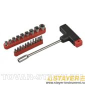 Набор STAYER 2540-H20 Отвертка с Т-образной ручкой с насадками, 21 предмет