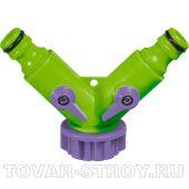 Разветвитель 2- х канальный, регулируемый, со штуцерами PALISAD