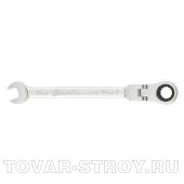 Ключ комбинированный трещоточный, 10мм, CrV, шарнирный, зерк.хром MATRIX PROFESSIONAL