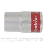 Головка торцевая, 15 мм, 12-гранная, CrV,под квадрат 1/2", хромированная MATRIX MASTER