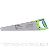 Ножовка по дереву "Зубец", 450 мм, 7-8 TPI, зуб 2D, калёный зуб, двухкомпонентная рукоятка СИБРТЕХ