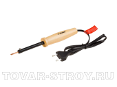 Паяльник с деревянной рукояткой ЗУБР 25 Вт, клин (55405-25)