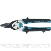 Ножницы по металлу "PIRANHA", 190мм, прямой рез, сталь-СrM, двухкомпонентные рукоятки GROSS