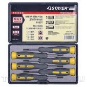 Набор STAYER 25826-H6 G, Отвертки PRECISION MAX-GRIP для точных работ, Cr-V, 6 предметов