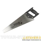 Ножовка STAYER 1510-50 TOP CUT по дереву, пласт. ручка, закал. универ. крупный зуб, 5 TPI (5 мм), 500 мм