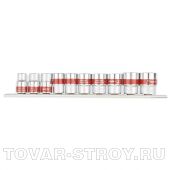 Набор торцевых головок, 3/8", 12-ти гр., CrV, 10шт., 9-19мм MATRIX