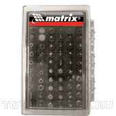 Набор бит с магнитным держателем, CrV,61шт MATRIX