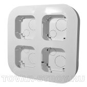 Рамка для накладного монтажа на 4 поста белая