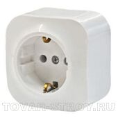 Розетка Legrand Quteo с заземлением, белая.