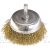 Щетка для дрели, 65 мм, "чашка" со шпилькой, латунированная витая проволока MATRIX